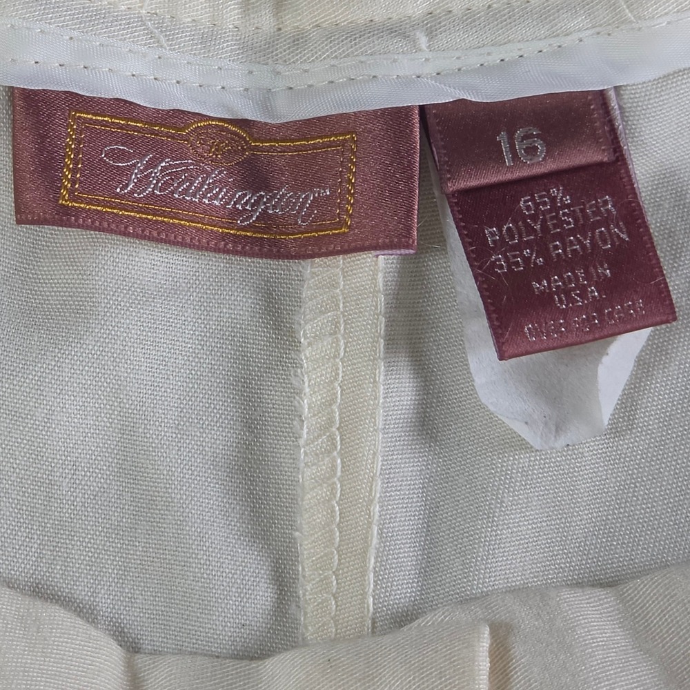 Worthington Pleated Trousers Women 16 Tall Cream Vintage High Waist Tapered Leg - Picture 3 of 16